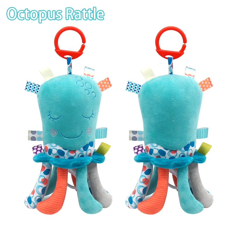 Cartoon Baby Toys 0-12 Months Bed Stroller Baby Mobile Hanging Rattles Newborn Plush Infant Toys For Baby Boys Girls octopus