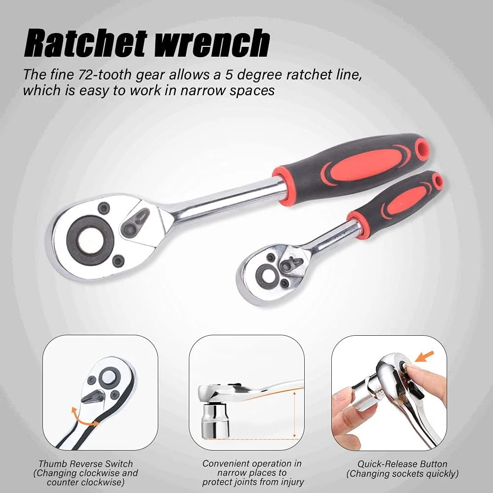 123Pcs Hand Tool Set Wrench Auto Repair Workshop Tools Professional Mechanic Hand Tools Box Set With Ratchet Wrench Set