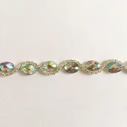 Wholesale Crystal Rhinestone Chain Trimming Bridal Sash Rhinestone Trim Applique Wedding Belt Garment Accessories RC70529