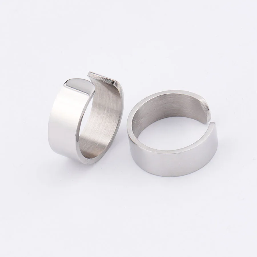 High Grade Pure Glossy Large Ring Stainless Steel Unisex Ring Plate Can Be Engraved Hot Style Jewelry Custom