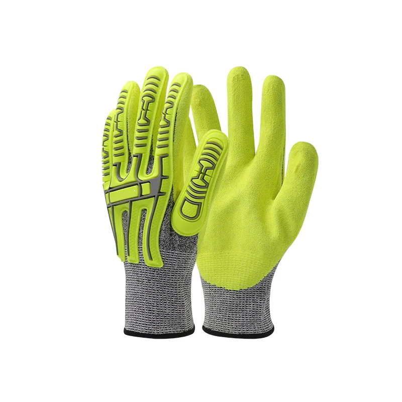 13-gauge HPPE and glass nitrile sandy coated anti impact gloves Get ANSI/ISEA test report