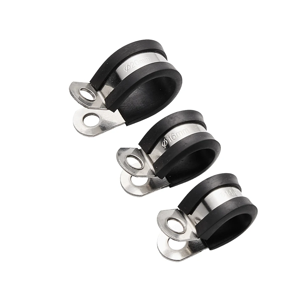 Wholesale price Rubber P Type Cable 316 304 Stainless Steel hose clamp with high quality