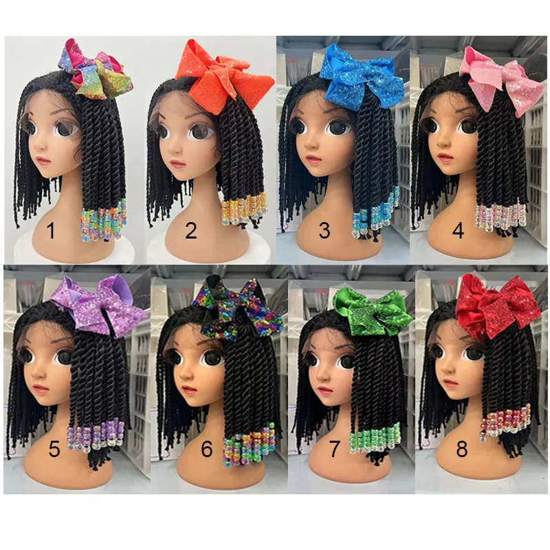Ponytail Hair Kids Ponytail With Rubber Bands Glitter Rainbow Braided Ponytails Extension Hairstyle Accessories
