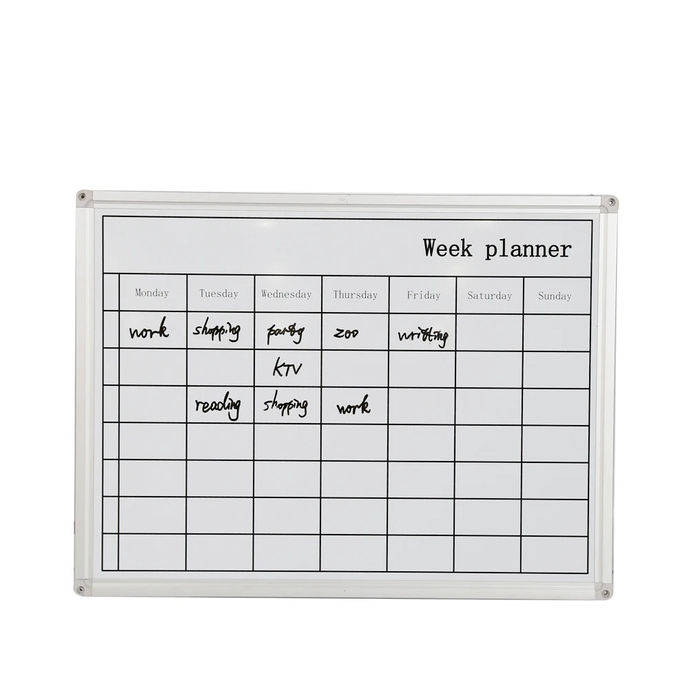 White Schedule Week Planner Board