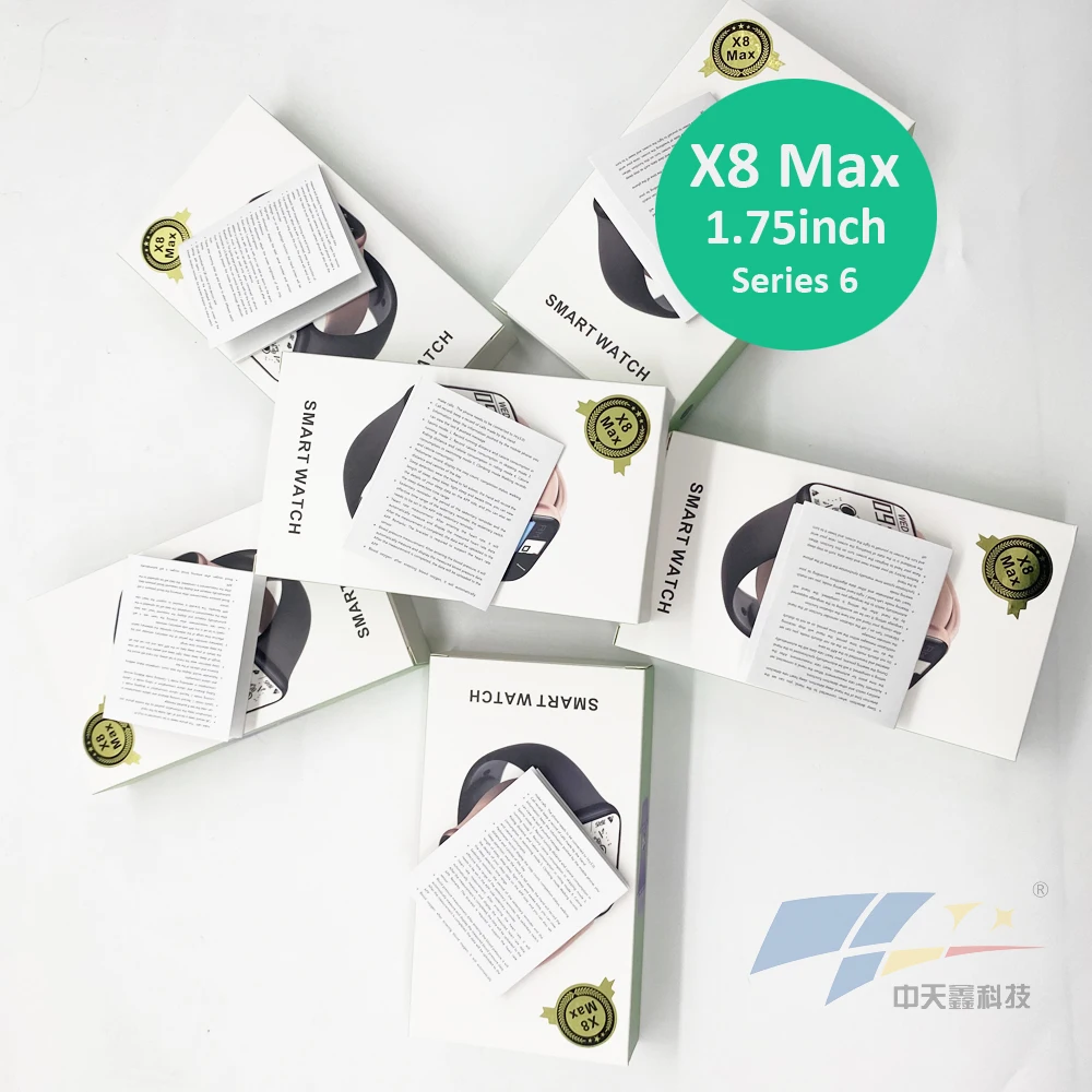  Оптовая продажа с фабрики Китай Смарт-часы X8 max pro сенсорным экраном 1 75 дюймов series6 часы