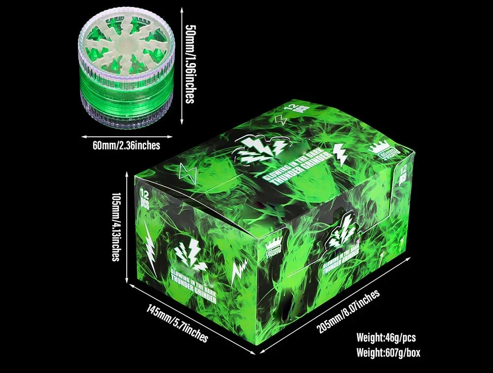 Plastic Spice 4 Layers manual moledores por mayor molinillo de hierbas Herbal Tobacco Led Herb Grinder Glow In The Dark Grinder