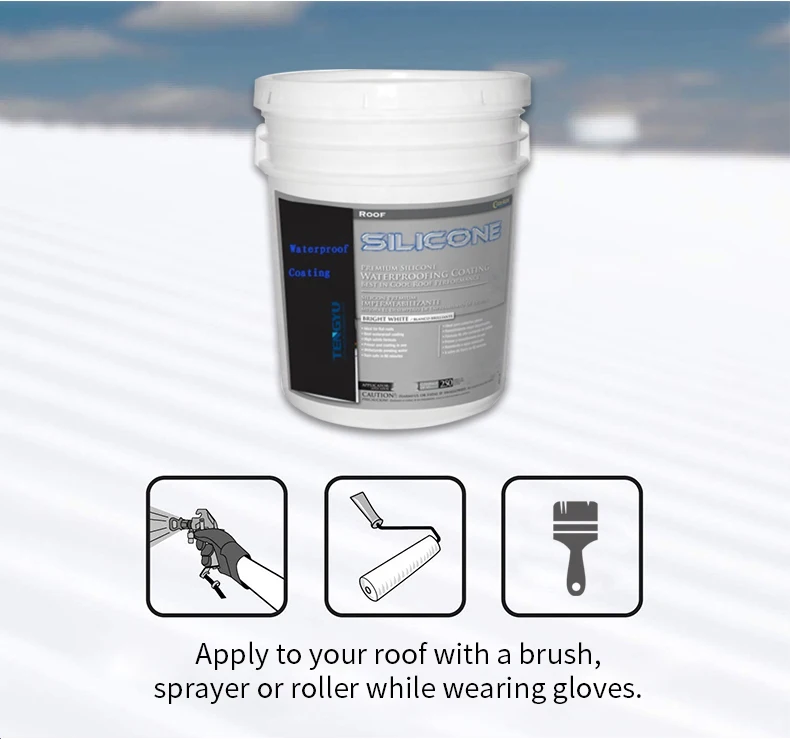 Special brushable sprayable terrace metal roof heat resistance nano silicone waterproofing and coating
