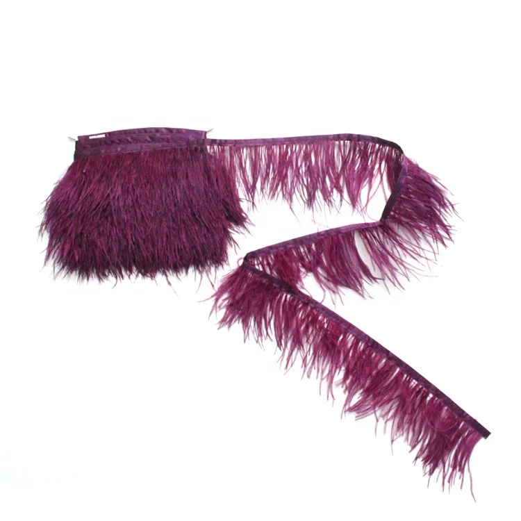 Colorful Fashion Decorative 8-10cm one layer Ostrich Feathers Trims Fringe for Clothing feather pajamas