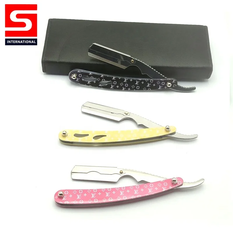  Высококачественная профессиональная прямая Парикмахерская бритва с лазерным покрытием из нержавеющей стали для влажного бритья/бритвенные лезвия