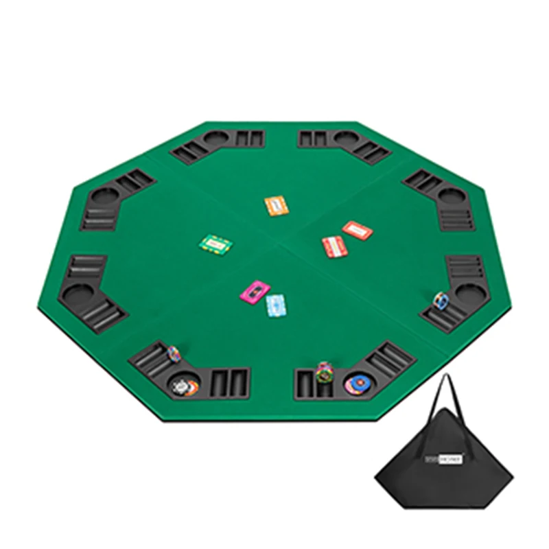 48 дюймов складной 8-плеер Техасский покер карты настольная раскладка клавиатуры портативный противоскользящими резиновыми настольная игра коврик с подстаканники