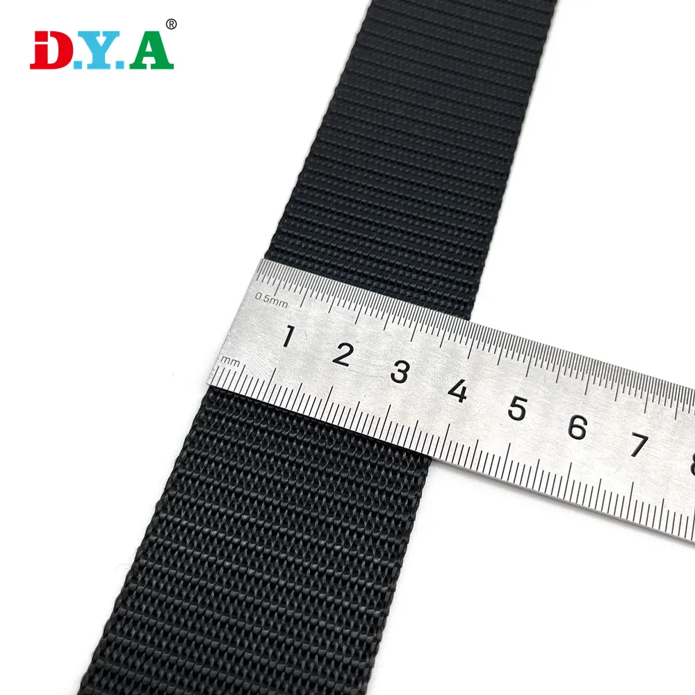 Custom size 25mm 32mm 38mm wide 2.2mm thick heavy duty nylon webbing strap tank weaving nylon webbing for backpack/outdoor