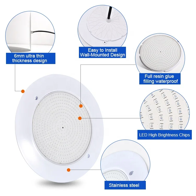 ABS Tuya Wifi умный свет для бассейна 12 В Dc Ip68 водонепроницаемый тонкий втягивание подводный светодиодный Rgb