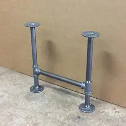 galvanized bushing or floor flange used in pipe-frame coffee table