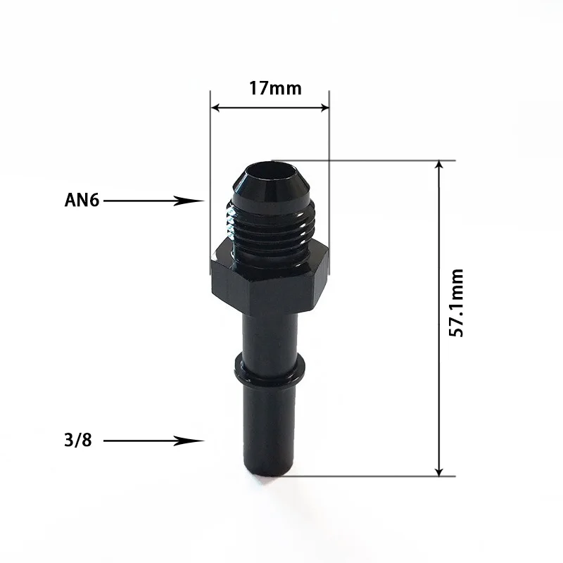 cnc turning auto part 6AN AN6 Fuel Adapter Fitting to 3/8 GM Quick Connect Male LS EFI BLACK