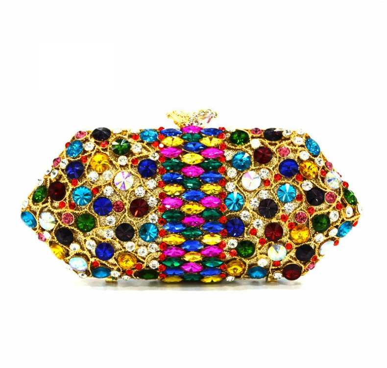 Designer Stone Rhinestone Diamond Handbags Beaded Handmade Clutch Graceful EveningBag Crystal Rhinestone Clutch for Formal Party