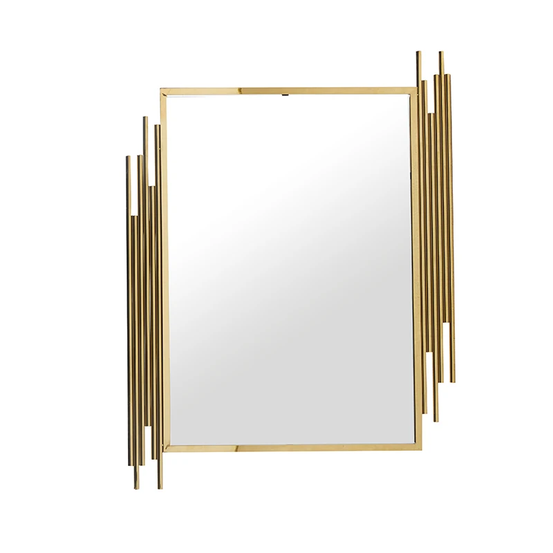 Contemporary luxury design wall mounted decorative gold large frame wall mirror for living room