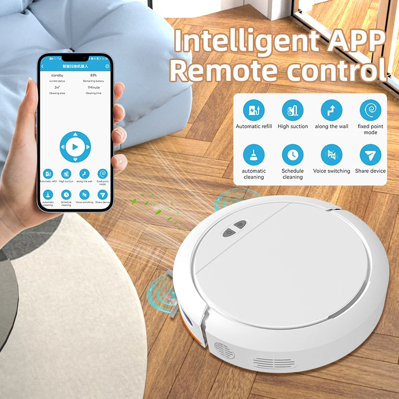 OEM Smart APP Wifi Control Wet and Dry Broom Robot Vacuum Cleaner Plastic Brushless Motor Intelligent Sweeping the Floor