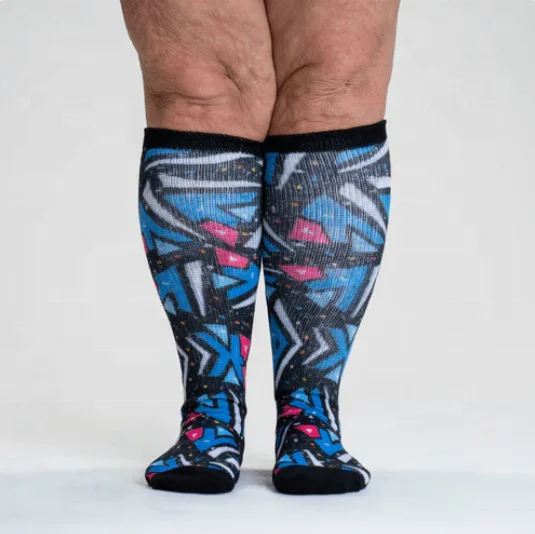 Large Plus Big Size Extra Wide Diabetic Socks Non-Binding Loose Top Non Slip Cotton Sock Men and Women