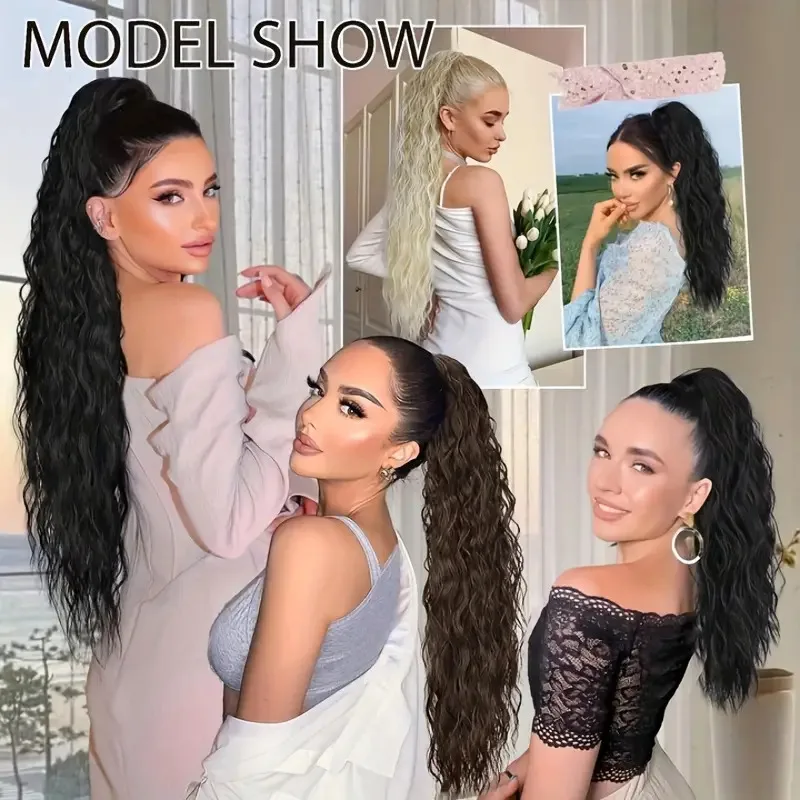 Claw Ponytail Long Curly Wavy Ponytail Extensions Synthetic Clip In Hair Extensions Elegant Natural Looking Hair Accessories