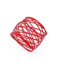 Cheap Round Napkin Rings Rose Gold Hollow Metal Stocked Napkin Holder for Restaurant Table Decoration HWM10