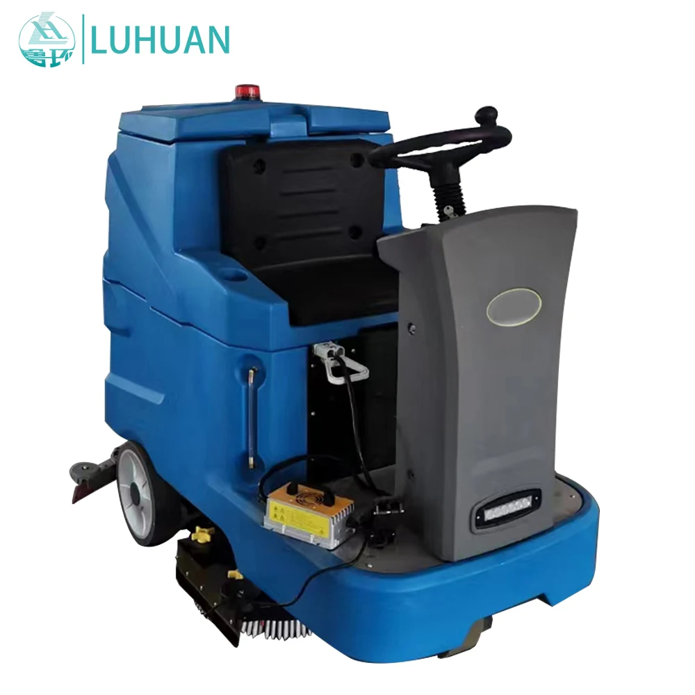 Industrial Commercial Floor Scrubber Cleaning Machine Small Electric Floor Scrubber  driving double scrubbing machine Compact