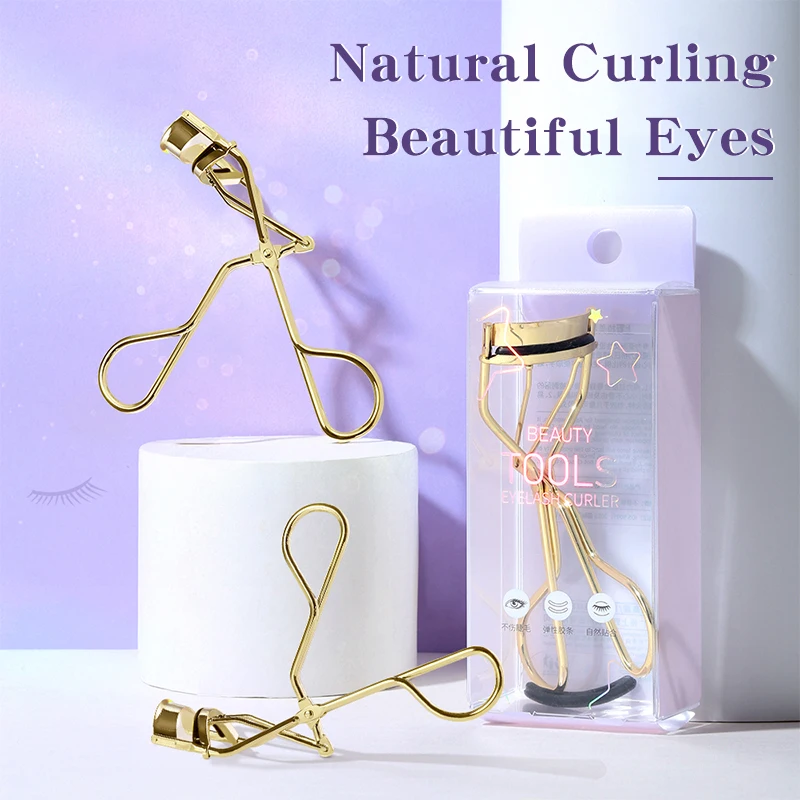 LMLTOP High Quality Gold Eyelash False Eye Lash Curlers No Heated Eye Beauty Makeup Tools Single Eyelash Curler Clip SY520