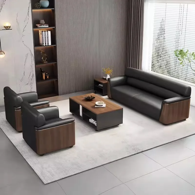 Factory direct sales office sofa modern simple and comfortable three people to negotiate reception business meeting office sofa