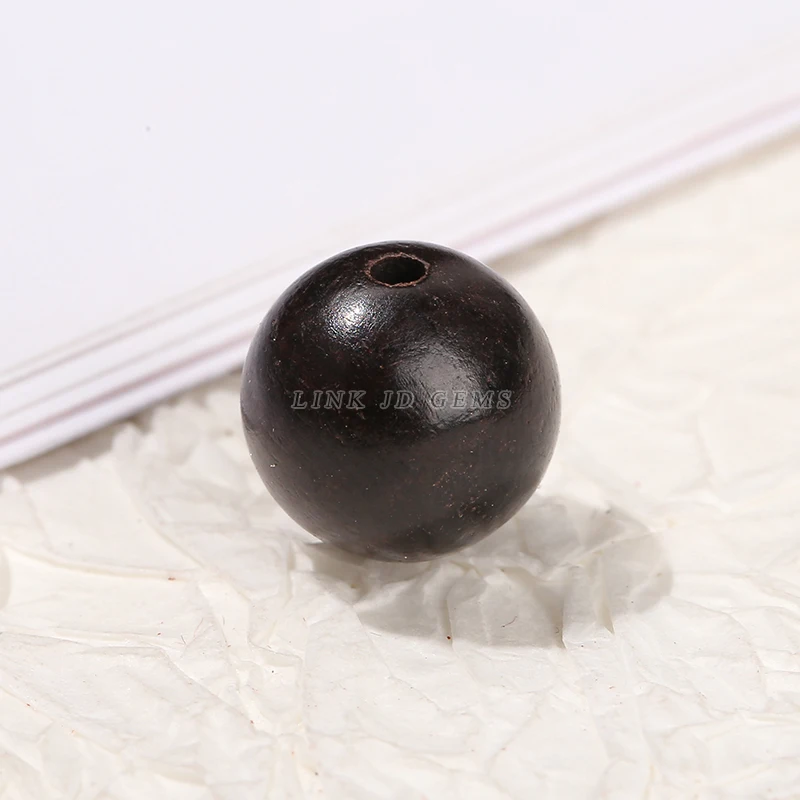 JD Wholesale  6 8 10 12 15mm Pick Size Round Charms Wooden Beads Natural Black Sandalwood Loose Beads for Jewelry Making