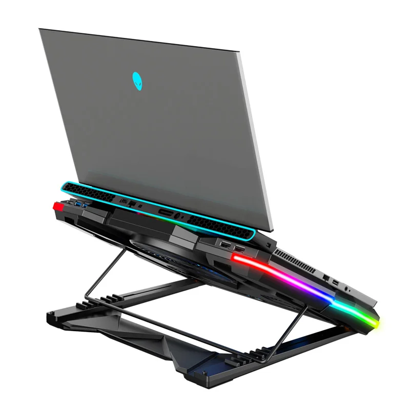 RGB Laptop Cooler Led Screen Gaming Laptop Cooling Pad 12 Kinds of RGB Light Modes Cooler Laptop