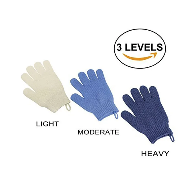 Exfoliating Bath Gloves for Shower Medium Exfoliation, Body Scrub Shower Scrubber, Shower Exfoliating Gloves for Women & Men