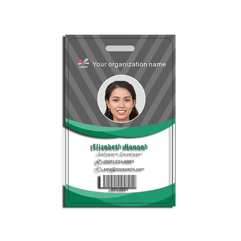 Customized Inkjet Printing Government Student Employee Work Plastic PVC Photo ID Card