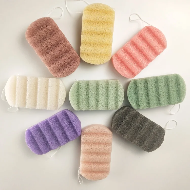 Konjac Soft Facial Bath Shower Sponge Body Pouf Scrubber Exfoliating Facial Cleaning Sponges Foam Loofah