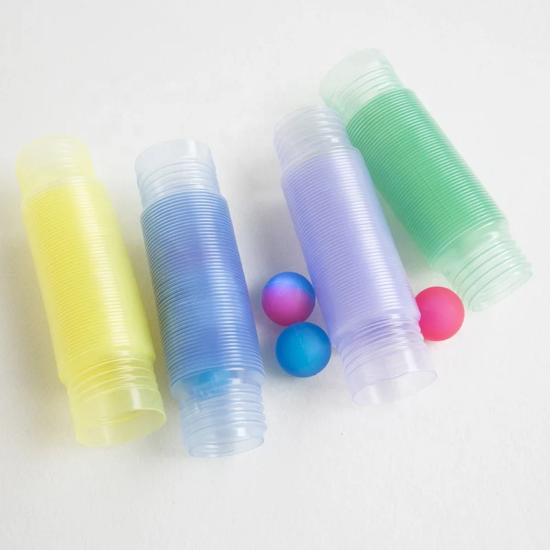 XL Kids Plastic Stretch Toy Luminous 5.5cm Fidgets Pipe Autism Sensory Tubes Adult Colorful Stress Relief Fidget Pop Tubes