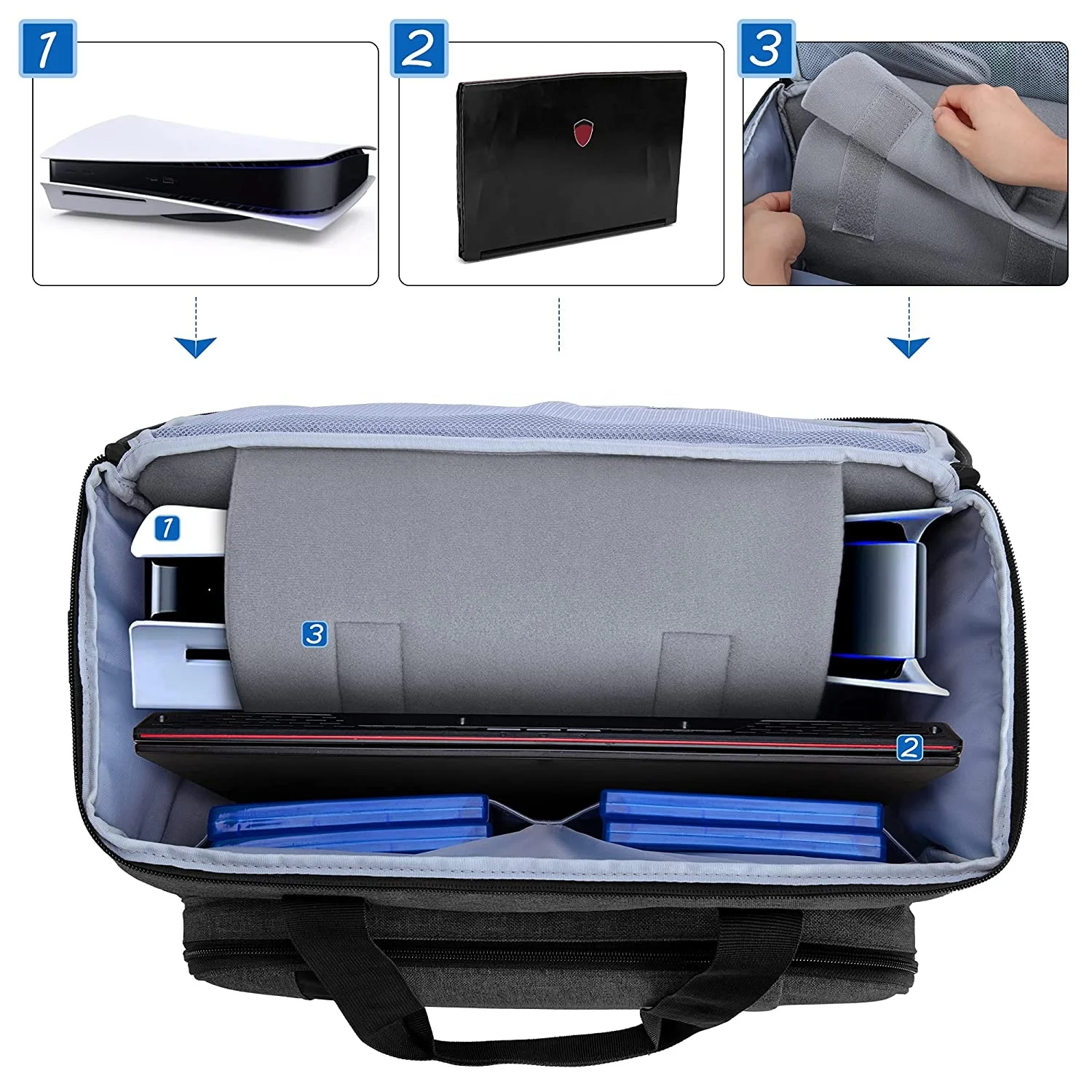 Customize Storage  Bag For PS4 PS5 Console Games Accessories Included Game-pad Controller Protective Box