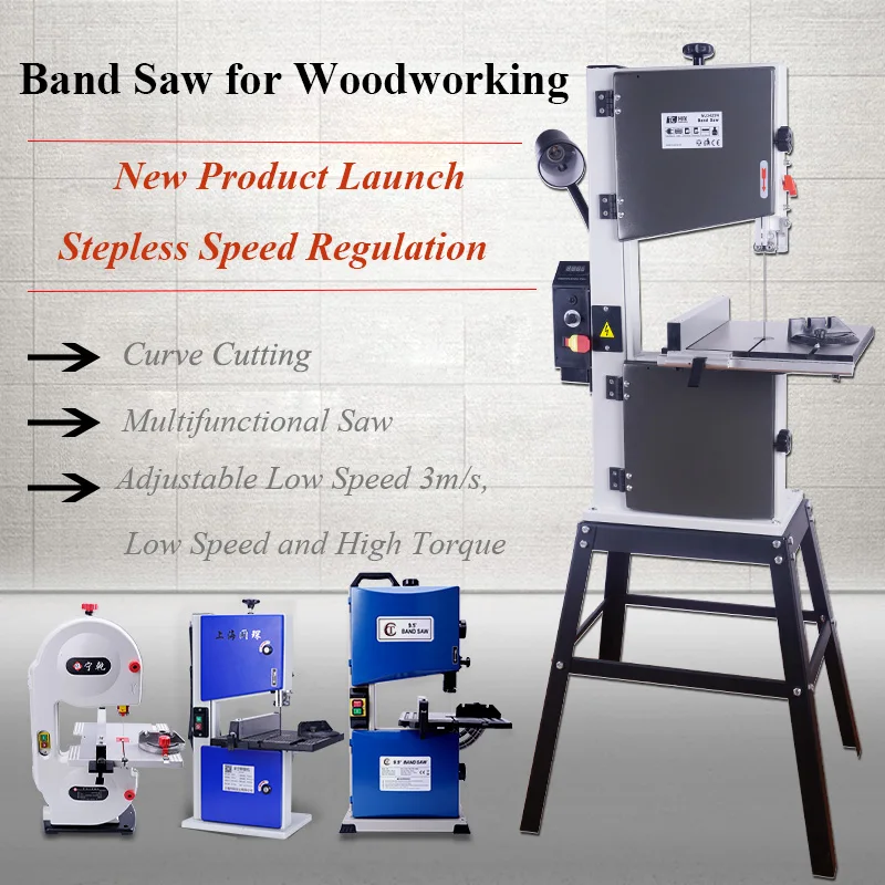 10 Wood Cutting Vertical Band Saw Machine Automatic Woodworking Machinery with Speed Variable Function for Woodworking
