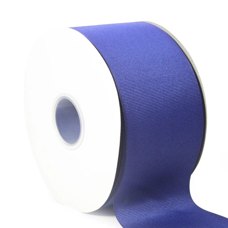 
6mm-100mm Factory Polyester Century Blue Solid Grosgrain Ribbon 