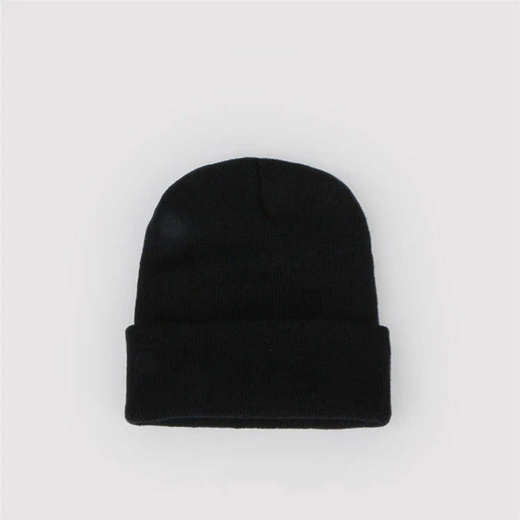 Wholesale cheap winter hat custom blank plain knitted beanies
