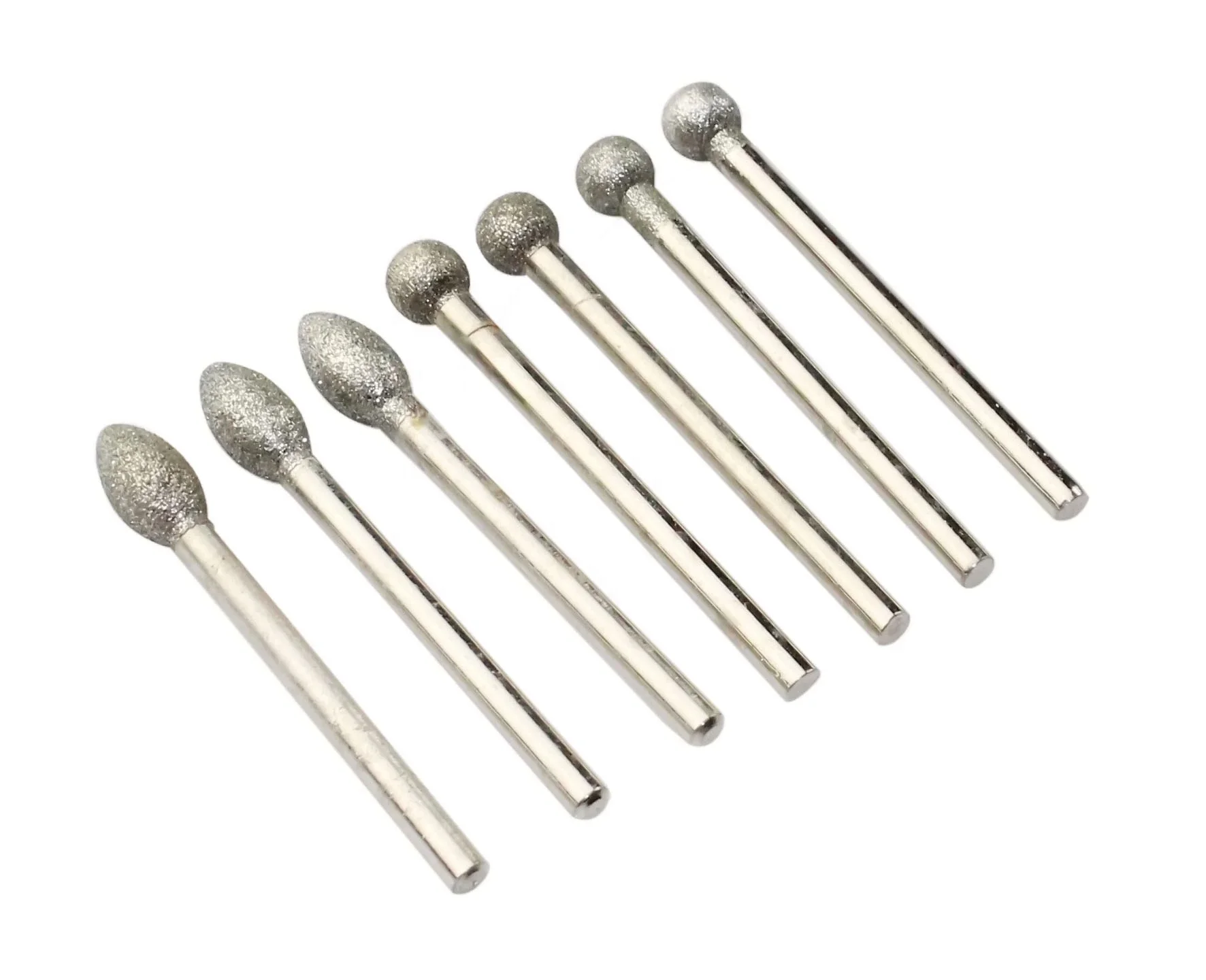 20 Pcs 3mm Shank Diamond Grinding Bits Head Mounted Burr Point Set For Jade Jewelry  Stone Ceramic Grinding Carving  Polishing