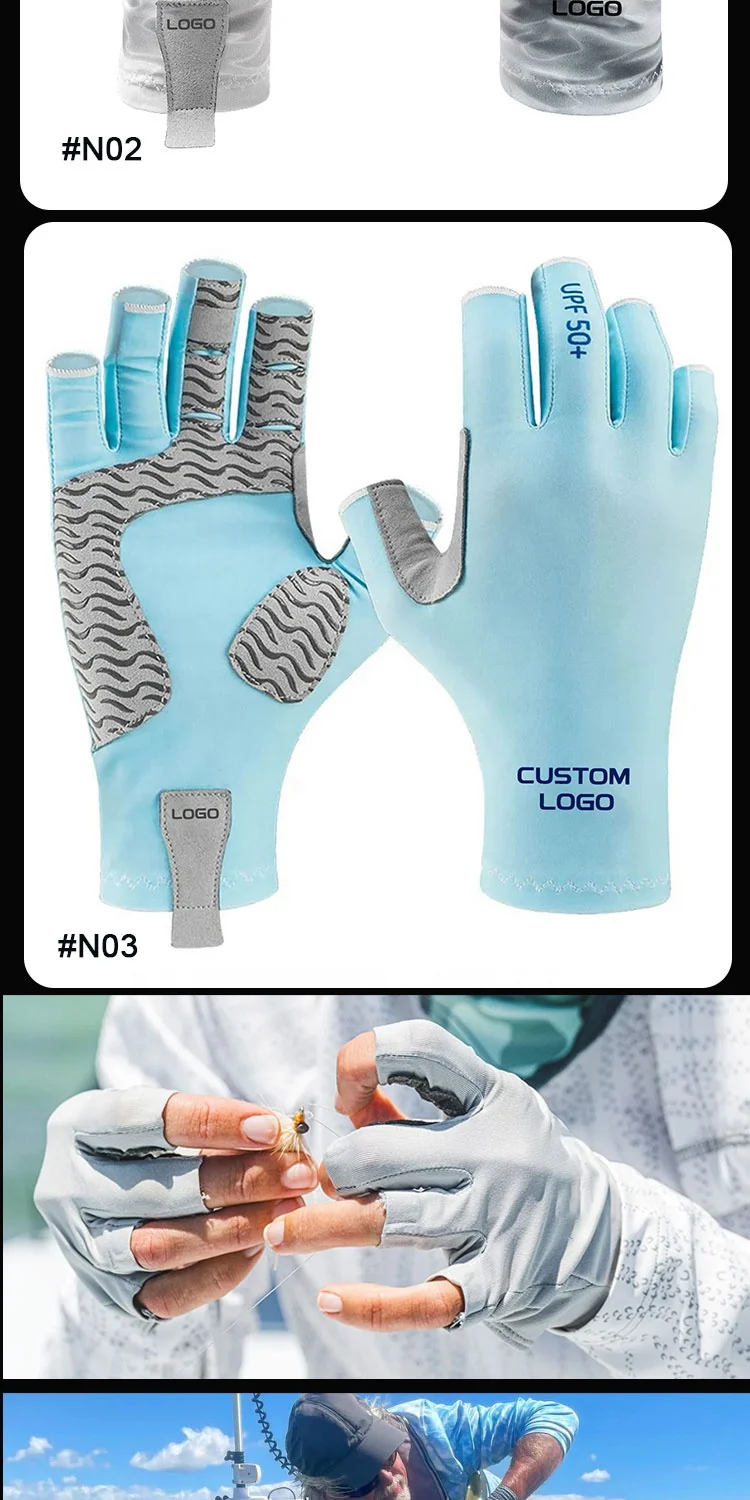 New Trend OEM ODM Custom Logo Wholesale Fishing Sun Protection UV 50+ Kayaking Sailing Yachting Padding Canoeing Rowing Gloves