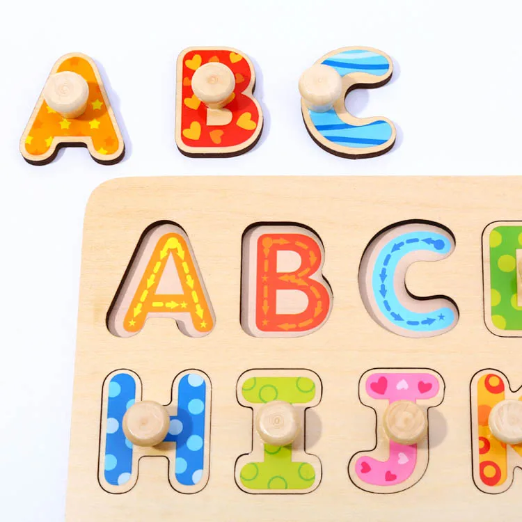 Educational Toys for Kids Jigsaw Wooden Alphabet letter Puzzle game board