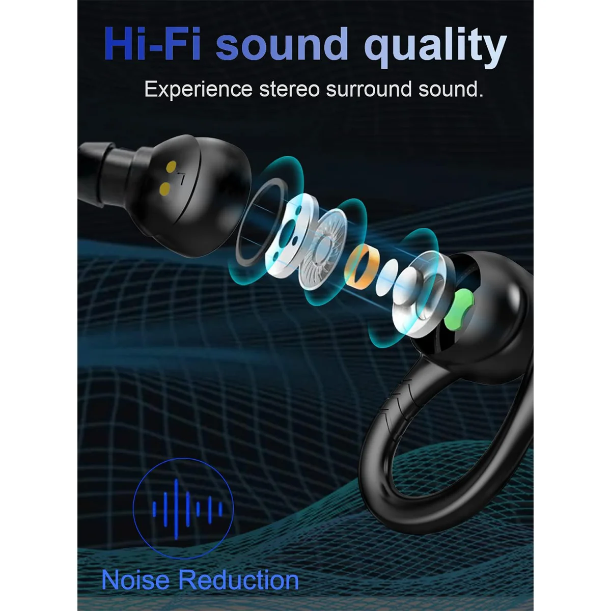 Wireless Earbuds Headphones Charging Case True Wireless Earbuds Earbuds Noise Cancelling with Microphone for Outdoor Running