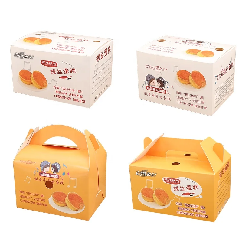 biodegradable fast food take away paper box custom printed cake packaging with handle