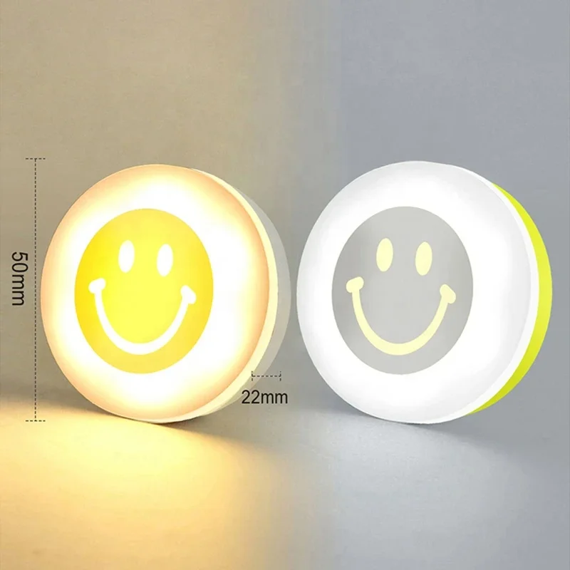 Simple creative bedside kidsroom table lamp computer 5v usb power small cute smile face projection bedroom night light