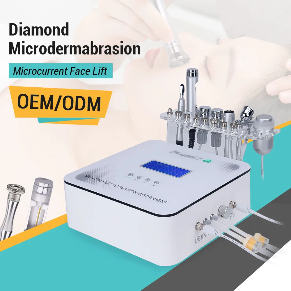 Ectroporation Galvanic Face Skin Lift Devices 7 In 1 Rf Microcurrent Diamond Microdermabrasion Machine