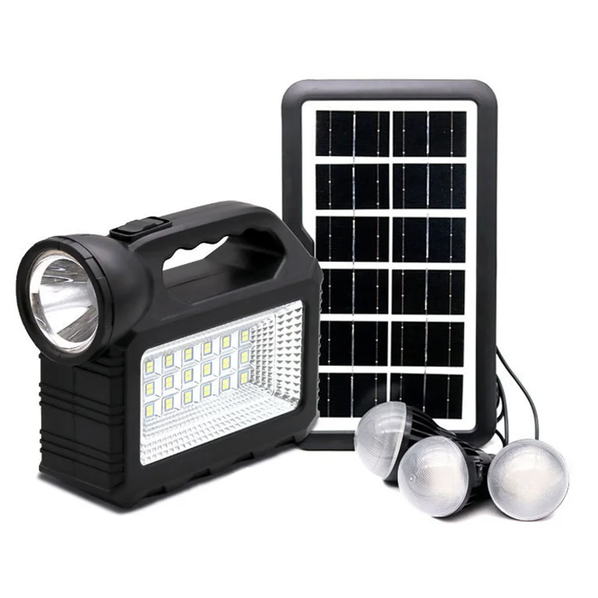 GD101 Mini Small Solar Lighting System Kit LED Solar Light Lamp with 3 Bulbs Mobile 10000mah solar home lighting system Outdoor