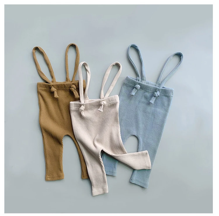 baby pants 2021 spring overalls for toddler high waist leggings ribbed fabric baby pants B030