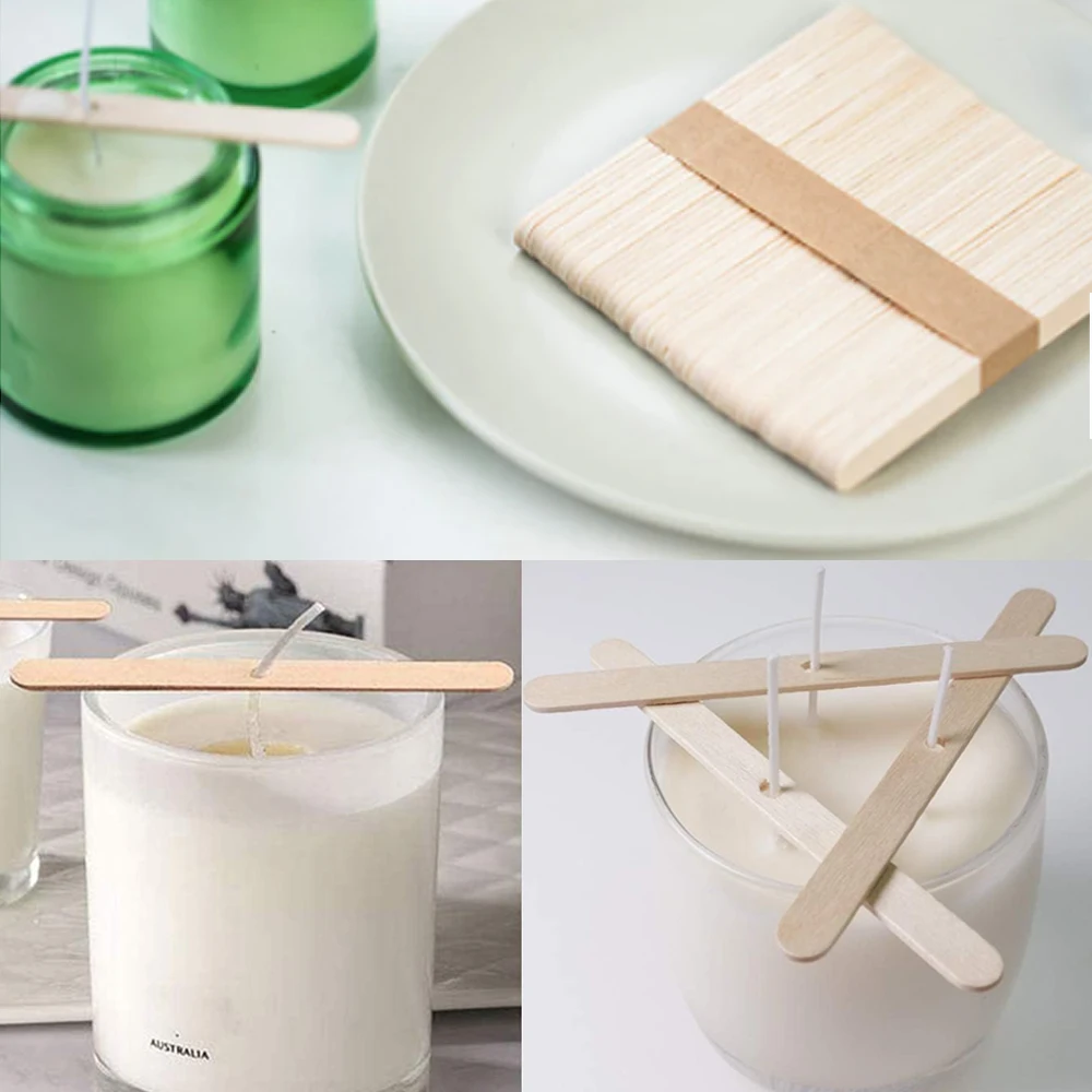 50pcs/set Wooden Multicolor Candle Wick Holders Custom DIY Candle Accessories Wicks Centering Tool Wholesale Wood Wick Holder