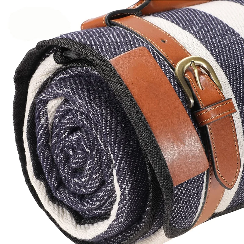 Sand Free Beach Picnic Blanket Large Acrylic Rug Mat Blanket Camping Blankets With PU handle