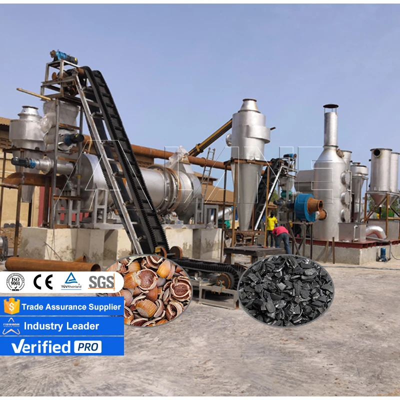 LANE Wood Carbonizing Pyrolysis Furnace Horizontal Biochar Making Machine Charcoal Carbonization Carbon Production Line