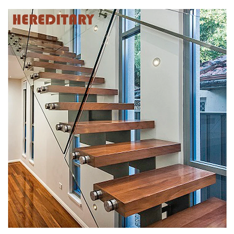 Australian/canadian standard staircase modern interior staircase with wooden steps indoor stairs